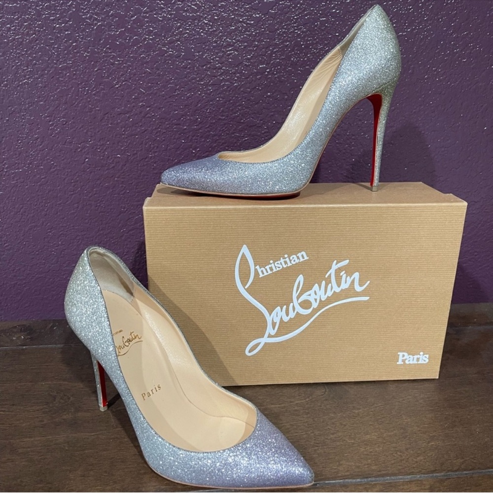 Christian Louboutin Silver Stiletto Heels
